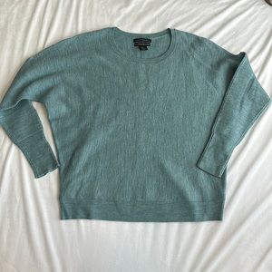 Tahari 100% extra fine merino wool light blue sweater: Size M